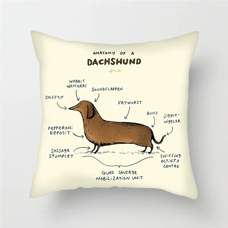 

Cute Dog Cat Cushion Cover Animal Cotton Polyester Cushion Covers Pillowcase Home Office Decorative Car Sofa Throw Pillows Cover