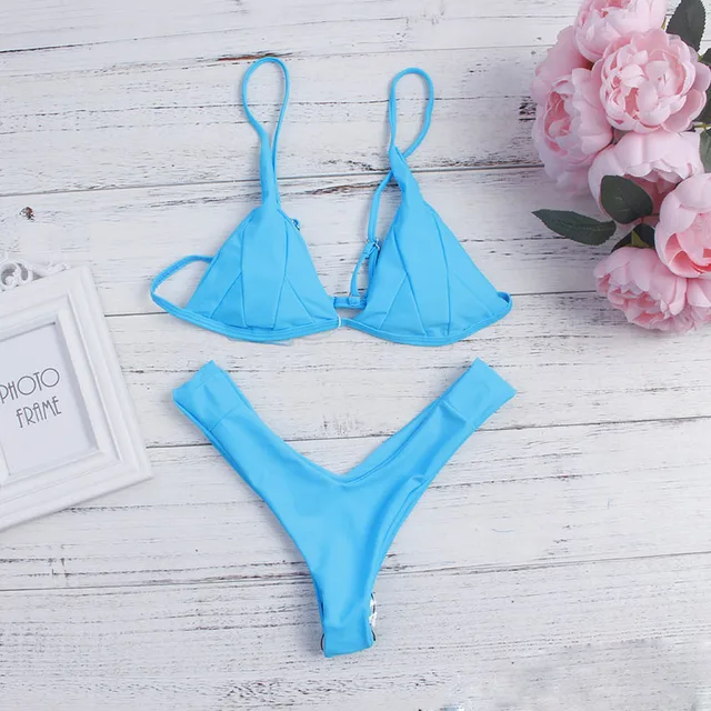 patchwork thong high waist bikini set 2018 sexy swimsuit bathing suit wimwear bikinis women