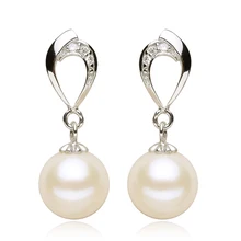 925 silver real natural big The only Olympic 925 Sterling Silver Earrings natural pearl jewelry genuine female elegant fashion w