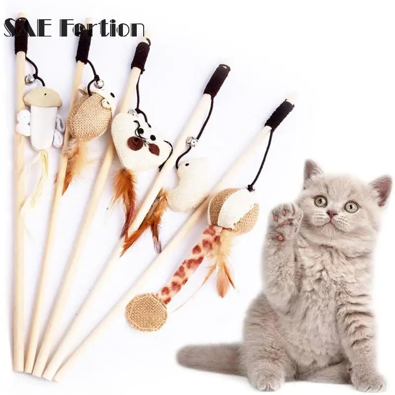 Buy Cat Interactive Toys With Bells Wooden Kitten Cat