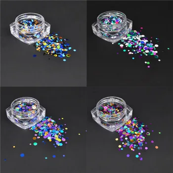 ZKO New 1mm-3mm Mini Round Thin Nail Art Glitter Decoration Colorful DIY Glitter Paillette Design Nail Art Sequin Tips