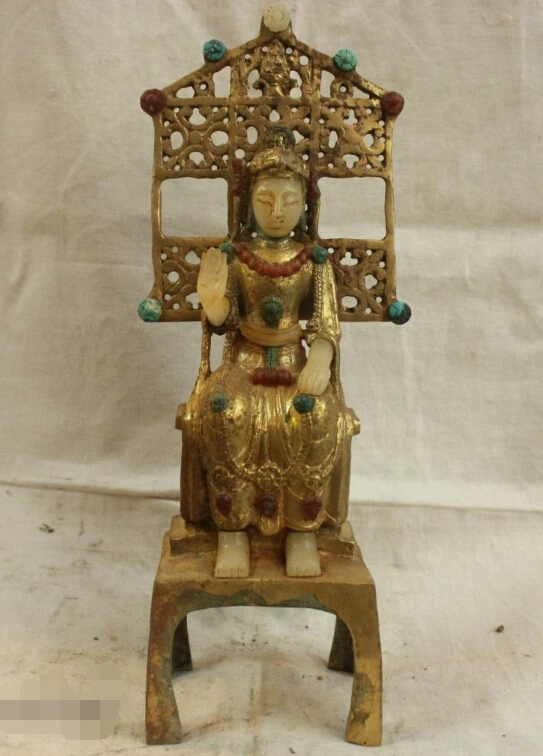 

Old Bronze And nephrite Turquoise Agate Gilded
