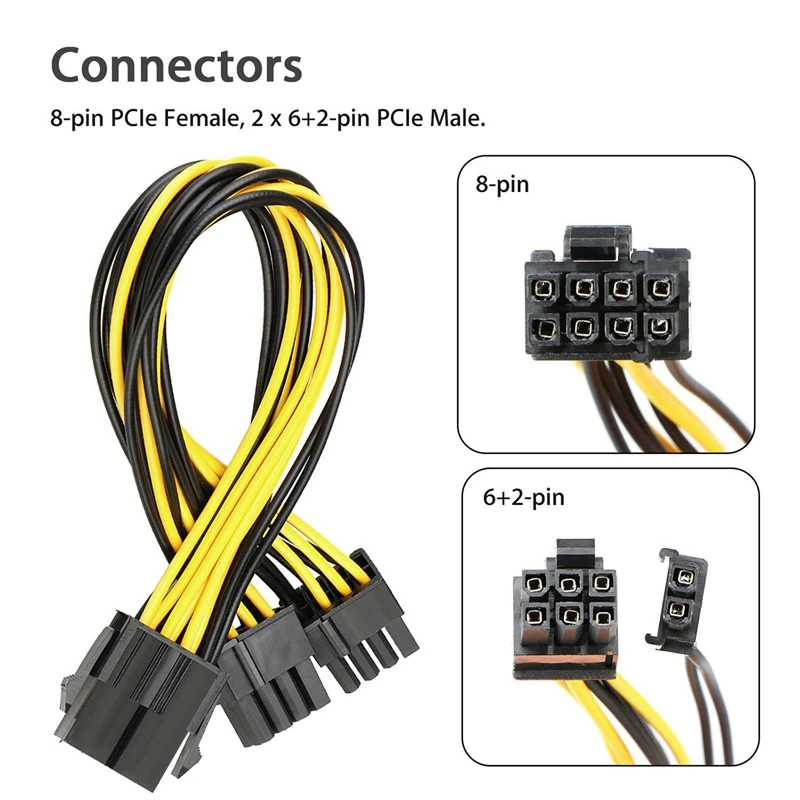 (5 штук в партии) PCI E 8 pin до 2x6 + 2 Мощность разветвитель кабеля PCIE Express 5X| |