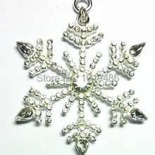 49mm10pcs/lot белого цвета Мода Серебряный сплав цинка rhinestone снежинки Подвеска для ювелирных изделий Цепочки и ожерелья(как показано