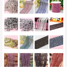 Модные 1 м/лот 23 Цвет прозрачные стразы цепочкой 2/2. 5/2. 8/3 мм для рукоделия artesanato шитья одежды аксессуары