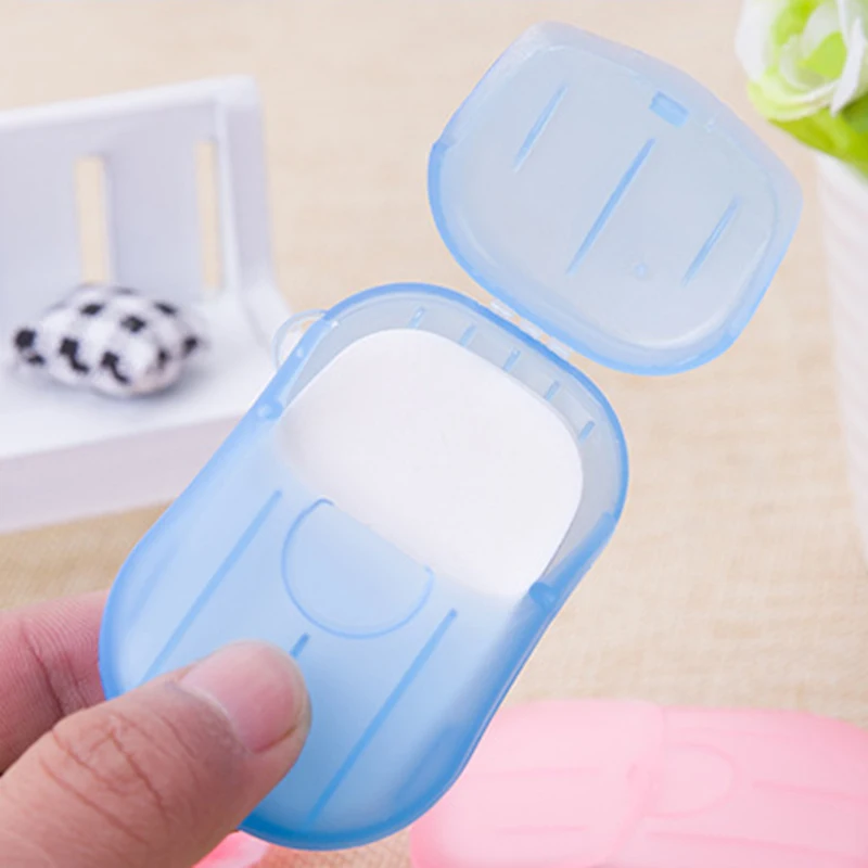 20Pcs/Box Disposable Boxed Soap Paper Easy To Carry Travel Soap And Box Bathroom Accessories Bathroom Set