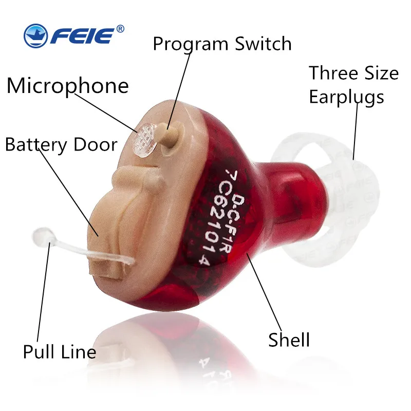 Микро ухо слуховой аппарат в ушах массажер для пожилых S-17A CIC Appareil auditif невидимые тяжелые слуховые аппараты Прямая поставка