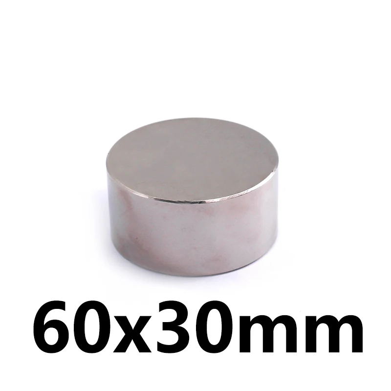 

1pcs Neodymium magnet 60x30 Rare Earth small Strong Round permanent 60*30mm fridge Electromagnet NdFeB nickle magnetic DISC