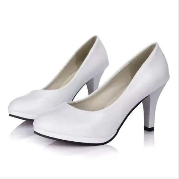 

2019 spring and autumn professional large size high with four seasons single shoes patent leather shoes red work shoes wedding s