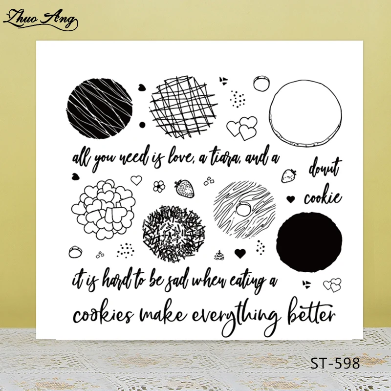 

ZhuoAng Black and white heart Transparent Clear Silicone Stamp/Seal for DIY scrapbooking/photo album Decorative clear stamp
