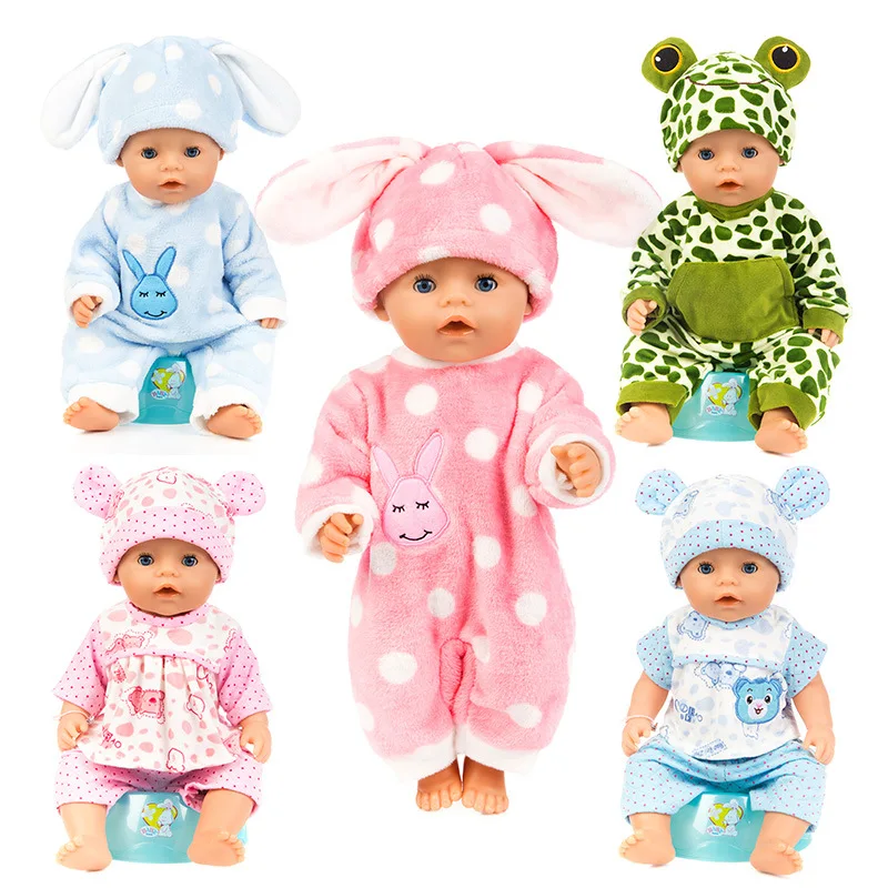 

Doll clothes Plush Siamese animal pyjamas 41cm baby clothes Rebirth doll Suitable for 18 inch dolls children clothes