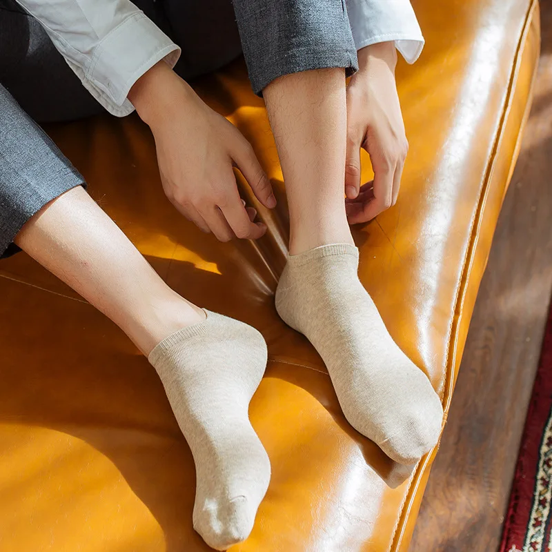 AOMU японские летние тонкие хлопковые короткие носки для мужчин, деловые носки-башмачки, мужские подарки, обувь, одежда, однотонные носки