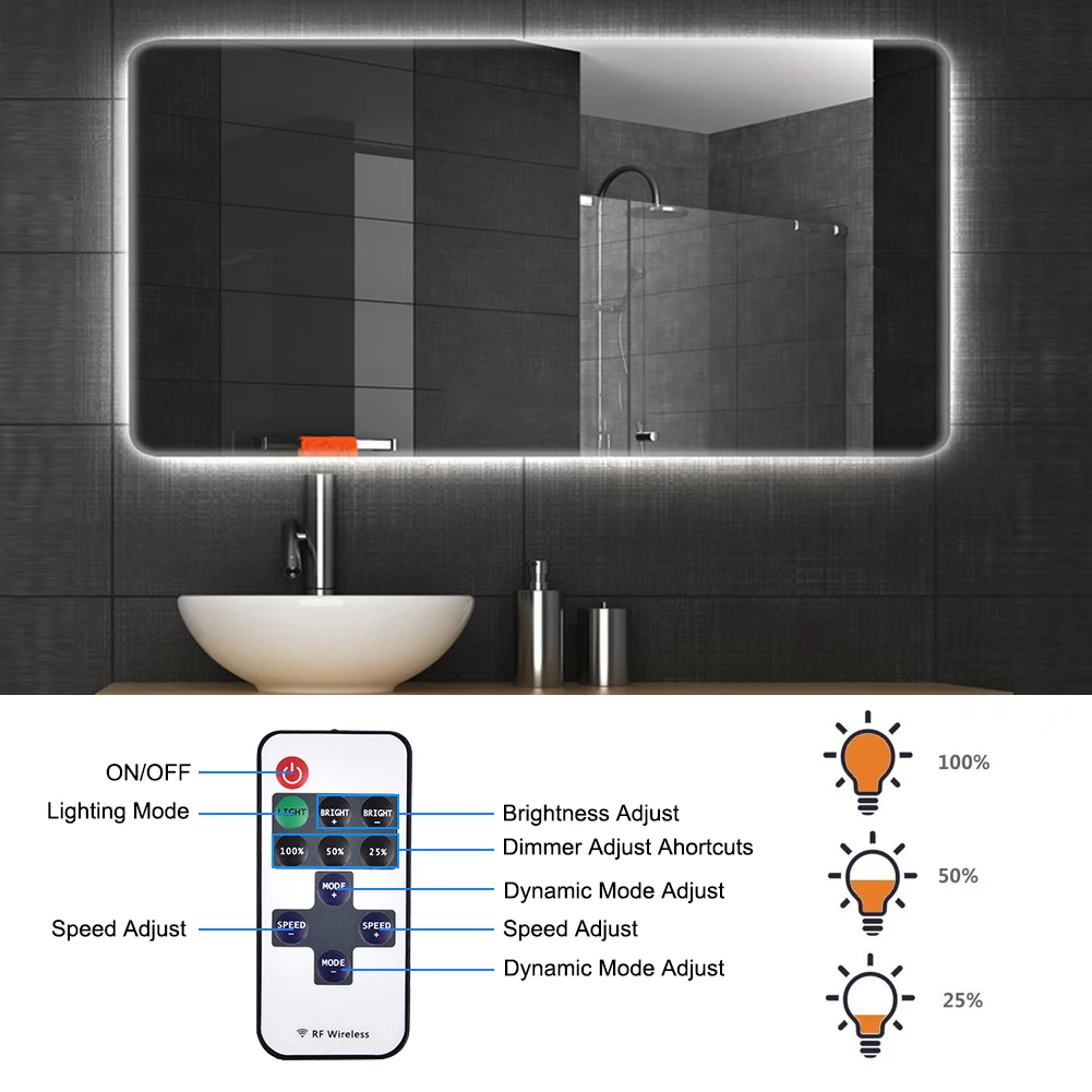 LAIDEYI 10FT 60LED зеркало для макияжа с подсветкой ванная комната тщеславие свет комплект DIY LED-подсветка маленького зеркала с пультом дистанционного управления для Пасхальный подарок