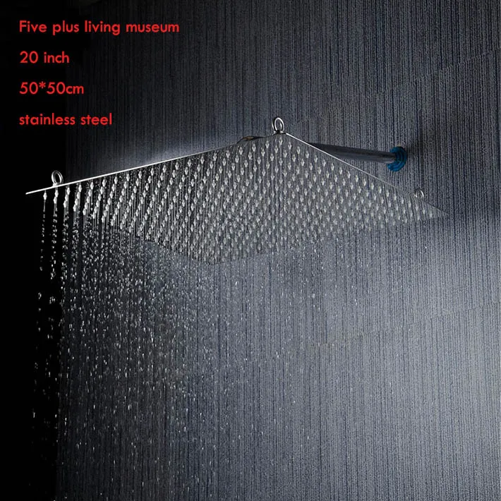 

20 inch 50*50cm square 304 stainless steel anti-rust ultra thin rainfall shower head ,bathroom accessories ,mirror finishing