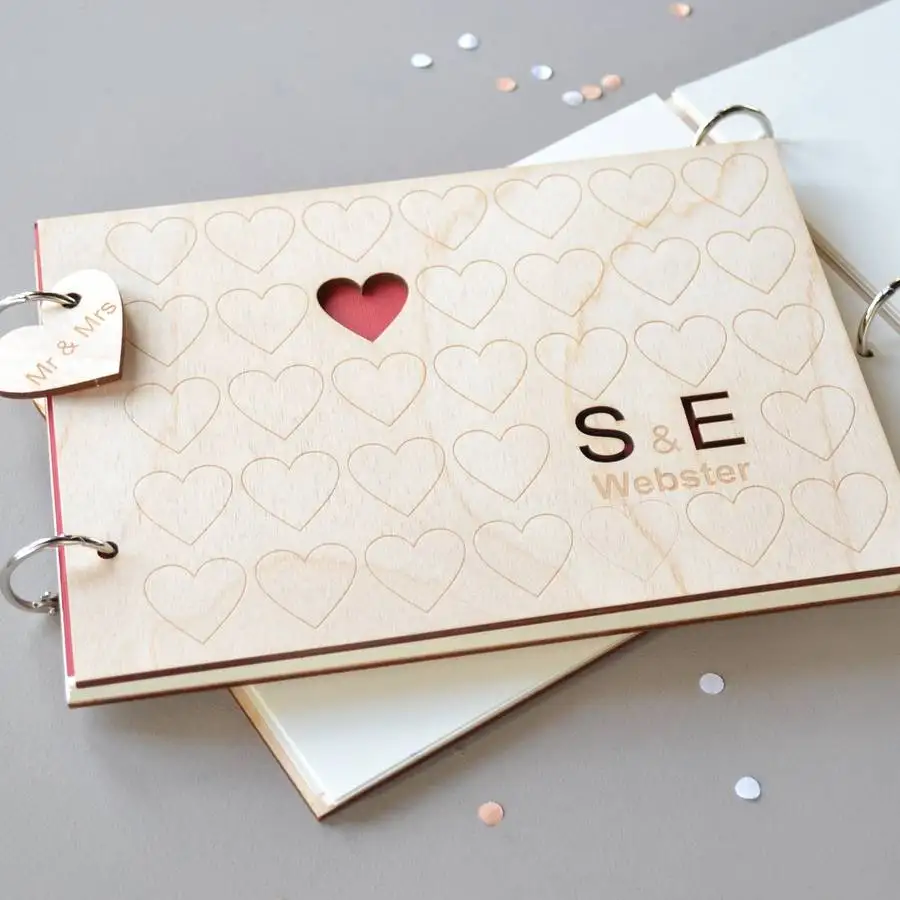 

Personalized Initial Letter Custom Wedding Guest Book Signature Book Rustic Photo Album Guestbook Couple Gifts Wedding Decor