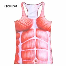 Qickitout Топы корректирующие лето Для женщин Блузки для малышек без бретелек рукавов цифровой печати Повседневное тренировки мышц Безрукавки для женщин женские жилет