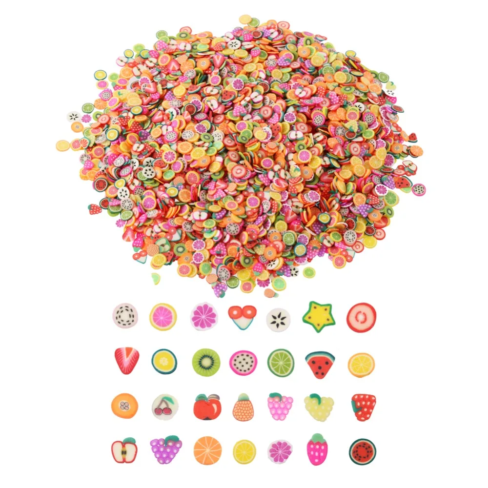 

CCINEE 3/5mm 10000/2000PCs 3D Fruit Flowers Feather Design Tiny Fimo Slices Polymer Clay DIY Girls Toys Stickers Girls Gifts