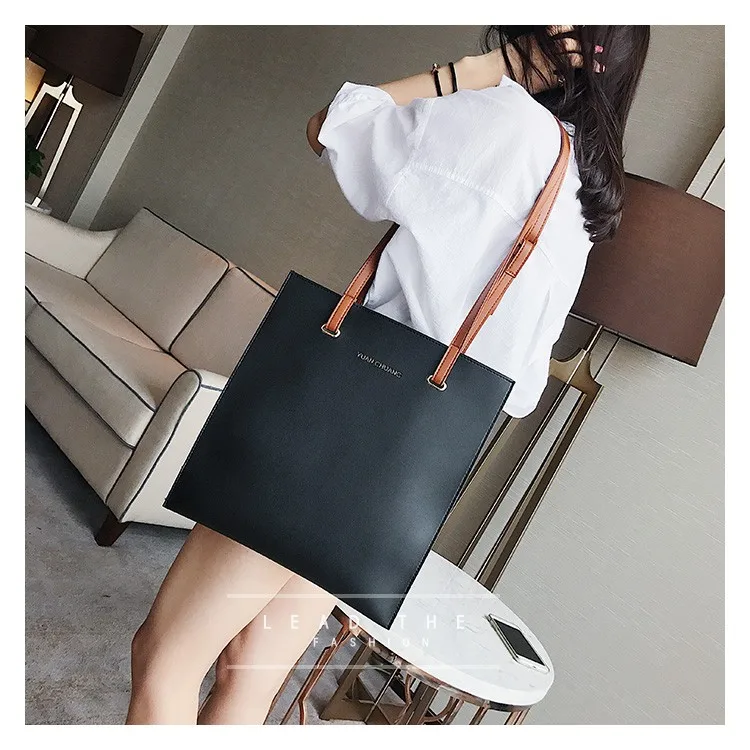 coreana tendência bolsas, cor sólida bolsa feminina, lazer bolsa de ombro.