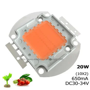 

High Power LED Chip Full Spectrum Grow Light Epistar COB Beads 20W 600mA DC 32-34V 450lm 380-850nm for Plant Grow Floodlight DIY