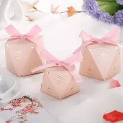 10 шт. розовые/красные/зеленые коробки для конфет в форме бриллиантов свадебные подарки коробки для украшения дня рождения для гостей