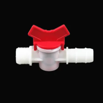 

4/6/8/10/12/16/20mm Hose Barb x 1/2" 3/4" BSP Male Thread Two Way Plastic Ball Valve Aquarium Garden Micro Irrigation Connector