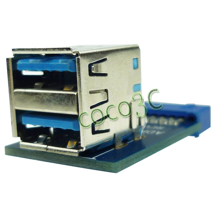 

Double-decker Tpye USB 3.0 Hub 19pin USB 3.0 header to Dual USB3.0 A Female Port Converter Card USB3.0 Adapter