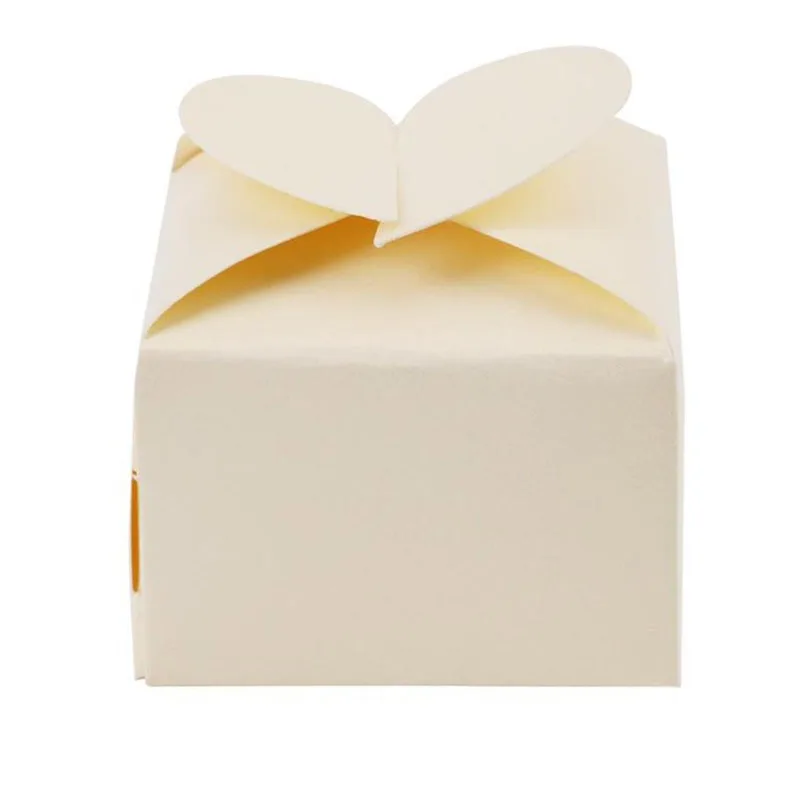 Горячая Распродажа, коробка для свадебного торта 100 шт./лот, коробка для конфет с сердечком, подарочная упаковка для свадебных гостей