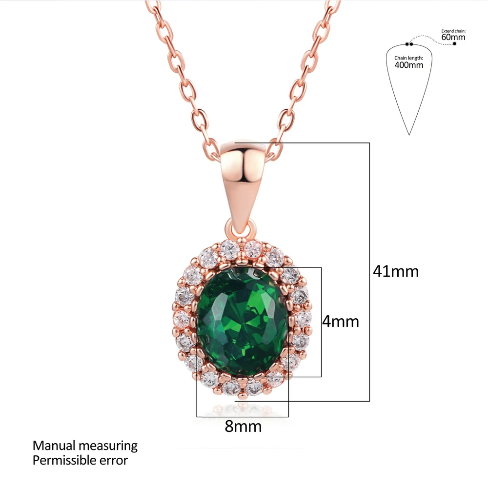 DFN247 зеленый элегантный кубический цирконий розовое золото покрыто зеленым кристаллом ожерелья и подвески Модные ювелирные изделия для женщин colares joias