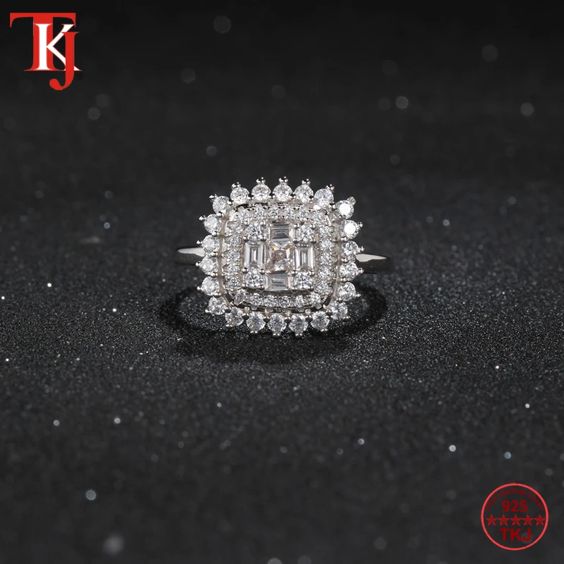 TKJ вечность обещания кольцо AAA+ циркон камень 925 серебро обручальное кольцо для женщин дамы ювелирные украшения