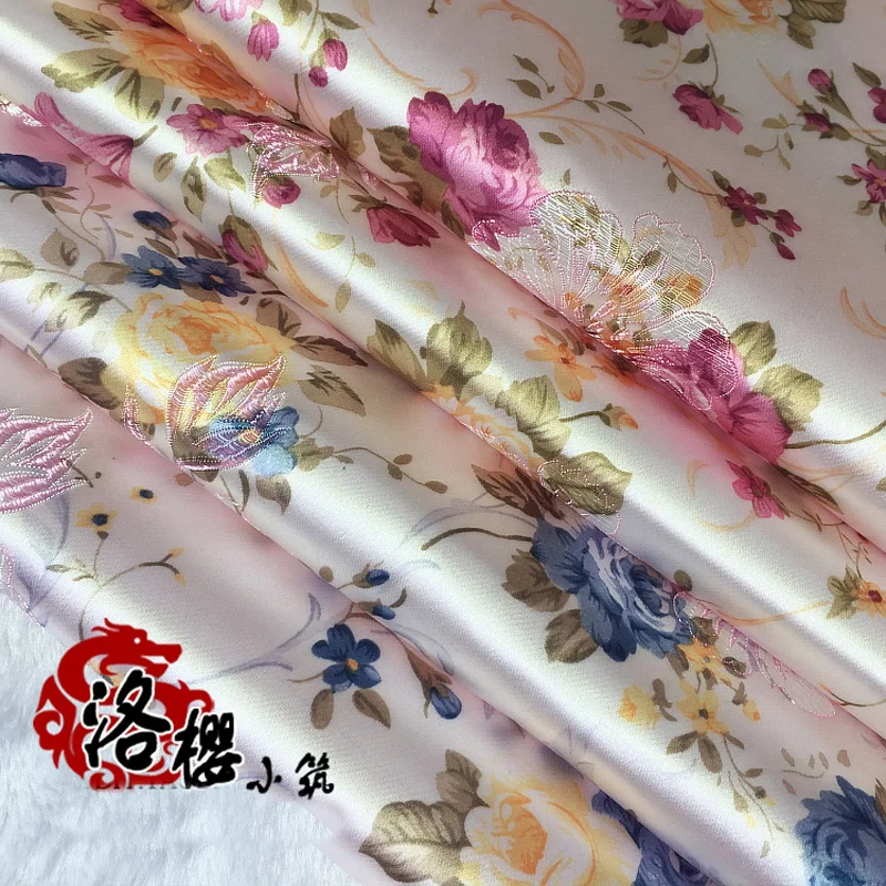 Широкое 2" китайское платье суровая ткань детская одежда кимоно Cos шелковый атлас жаккард парча дамасский пион ткань драпировка стульев