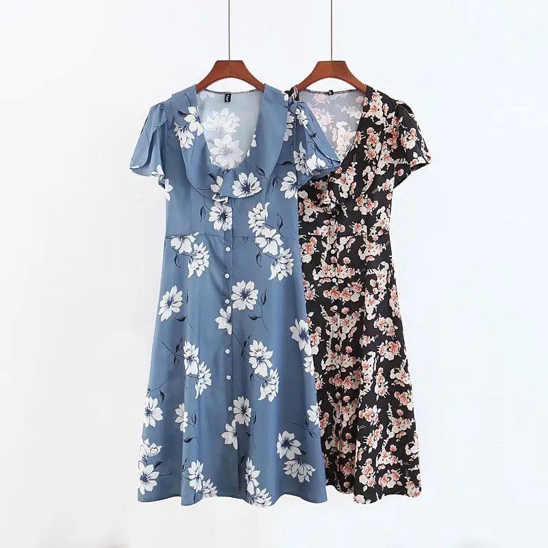 

Women Chic Floral Short Sleeve A Line Casual Holiday Stylish Dress