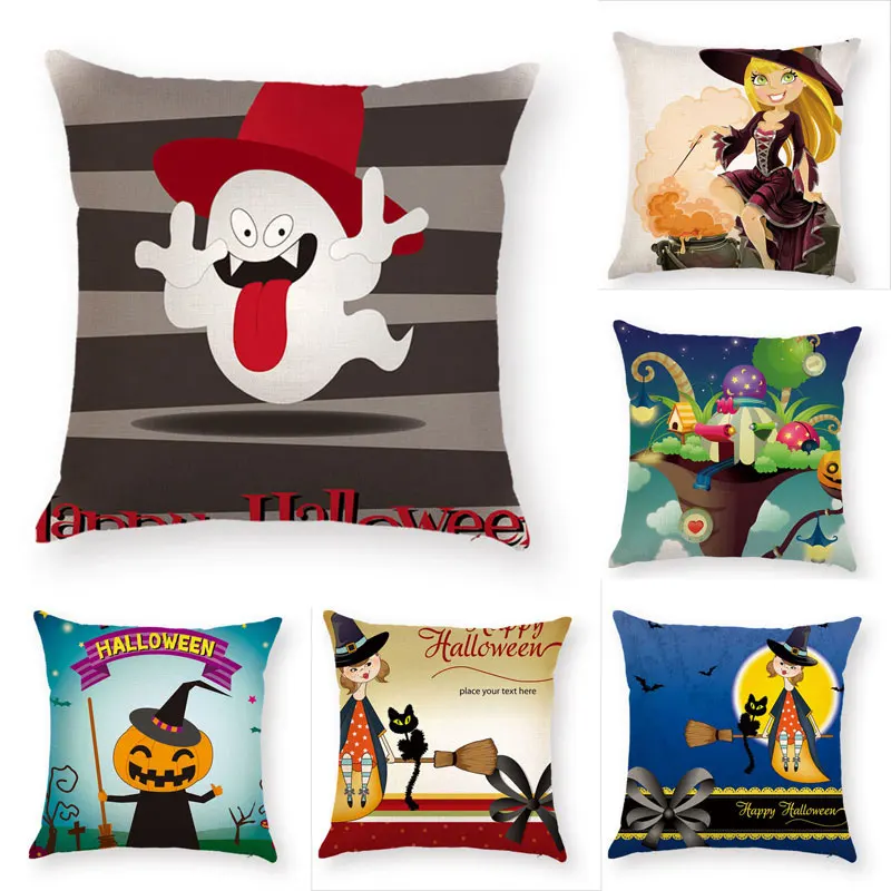 Halloween Pillow Case Ghost girl and imp Throw Pillows cover Sofa Car