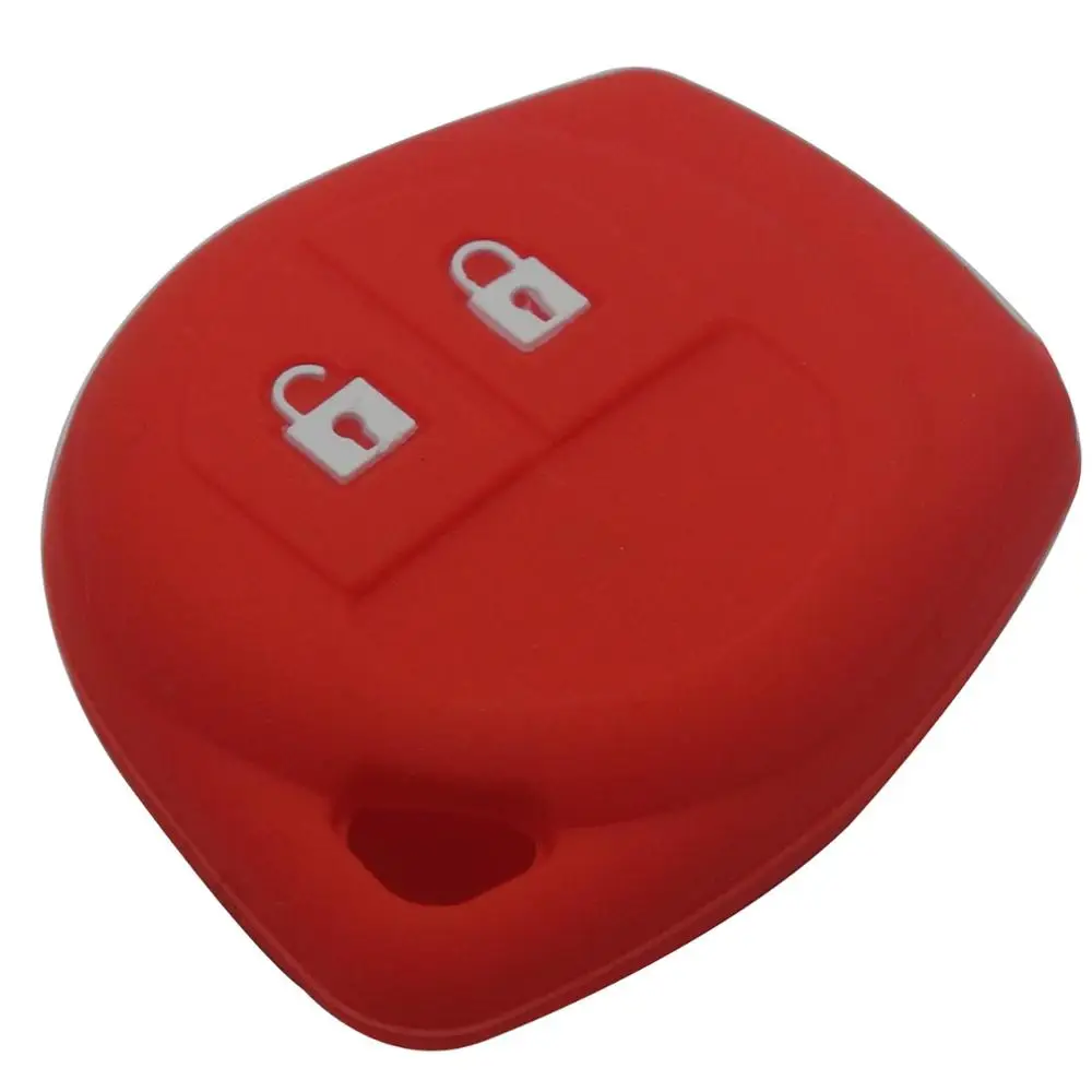 jingyuqin New 2 Buttons Remote Silicone Rubber Car Key Case Cover For Suzuki SX4 Swift Vitara Holder Case - Цвет: red