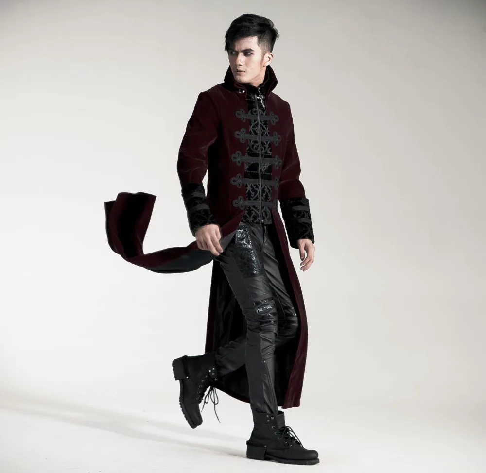 Мужская длинная куртка с капюшоном два цвета черный и красный Y401|mens long jackets coats|long