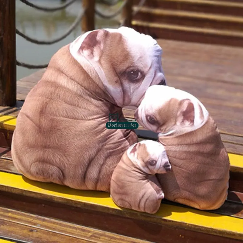 Dorimytrader Realistic 3D Printed Plush Shar Pei Dog Pillow Doll Big Cute Dog Toys Simulated Animals DY61827 (16)