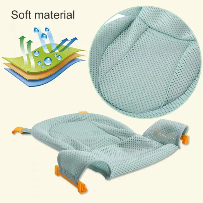Banho de Malha Bebê Assento Suporte Rede Banho Banheira Cuidados Infantis Chuveiro Ajustável Sling Net M09 10 Bebê banho de malha assento suporte rede