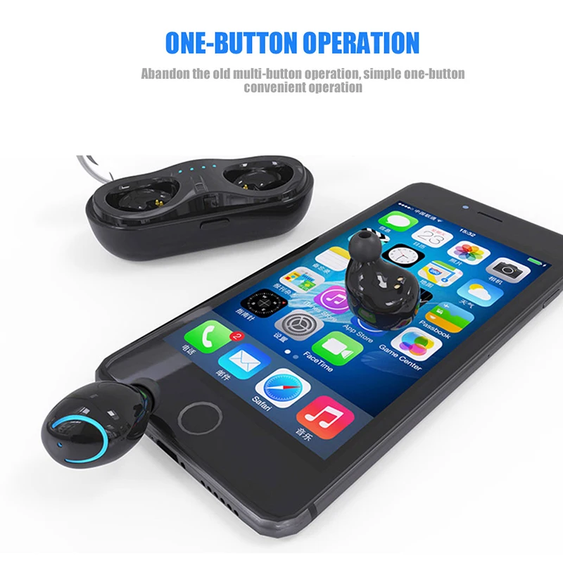 Q18 TWS Wirelss Earphone Smart Touch 4.1 Bluetooth Headsets Mini Handfree Hi-Fi Stereo Earphone Earbuds with 5 times Charger Box