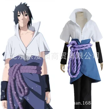 

Japan Anime Nouveau Mode Unisexe Cosplay Costumes Naruto Uchiha Sasuke Naruto clothes Fourth Generation Purple belt