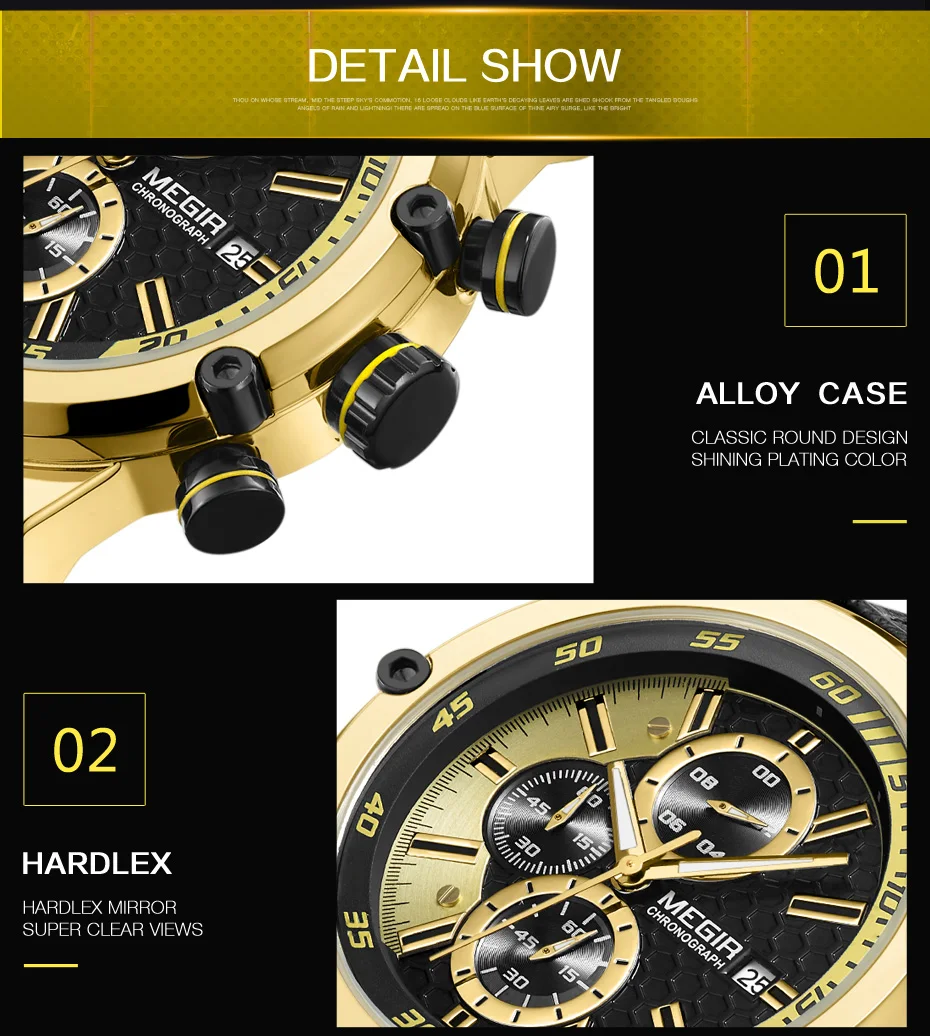 Креативные MEGIR спортивные мужские часы с хронографом, Роскошные Кварцевые часы для мужчин, армейские военные наручные часы, часы Relogio Masculino