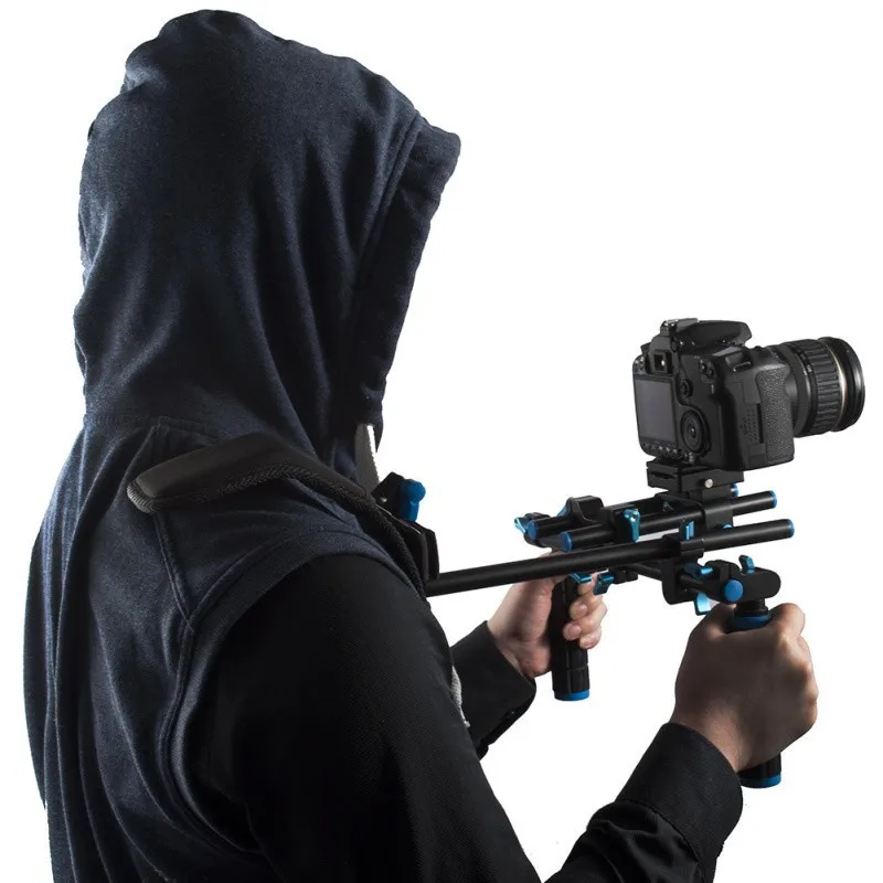 YLG0102H DSLR Shoulder Mount Support Rig Double Hand Handgrip Holder