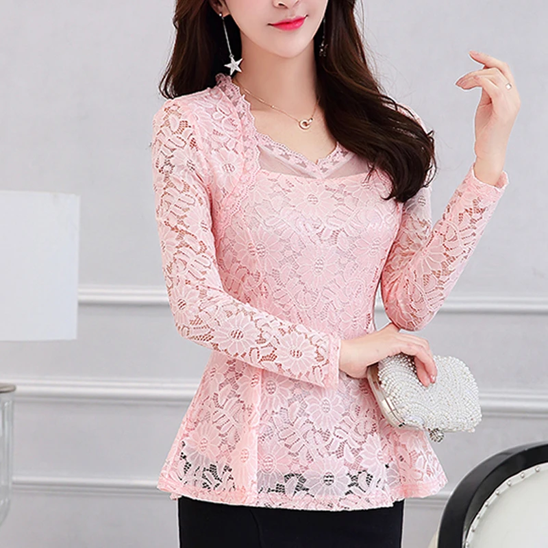 Women clothing Spring lace Shirt Tops 