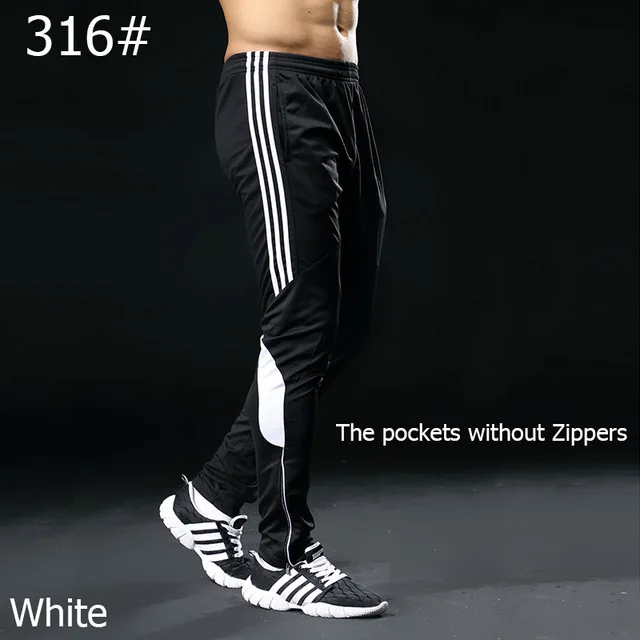 Pantalones deporte chandal, обтягивающие футбольные штаны, футбольные тренировочные штаны, мужские тренировочные штаны для бега, мужские спортивные штаны, мужские брюки - Цвет: 316 black white