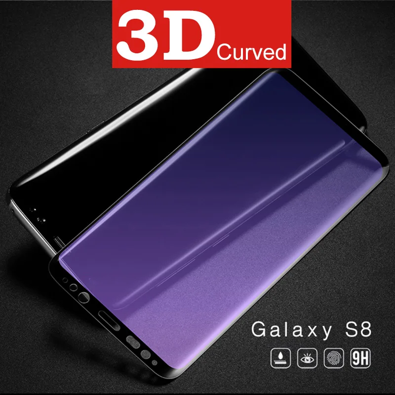 

3D Curved Full Screen Coverage Tempered Glass Film for Samsung Galaxy S8 Plus S8+ S7 Edge Anti Blue Light UV Screen Protector