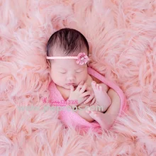 Розовый монгольский Искусственный мех новорожденных Подставки для фотографий