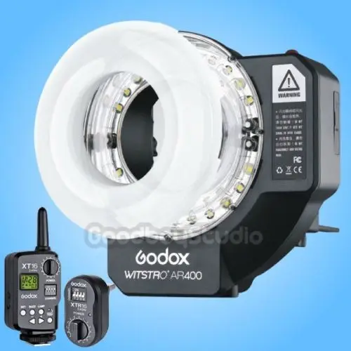 

Godox AR 400 Li-ion Battery Ring Flash LED Video Light + XT-16 Wireless Flash Trigger