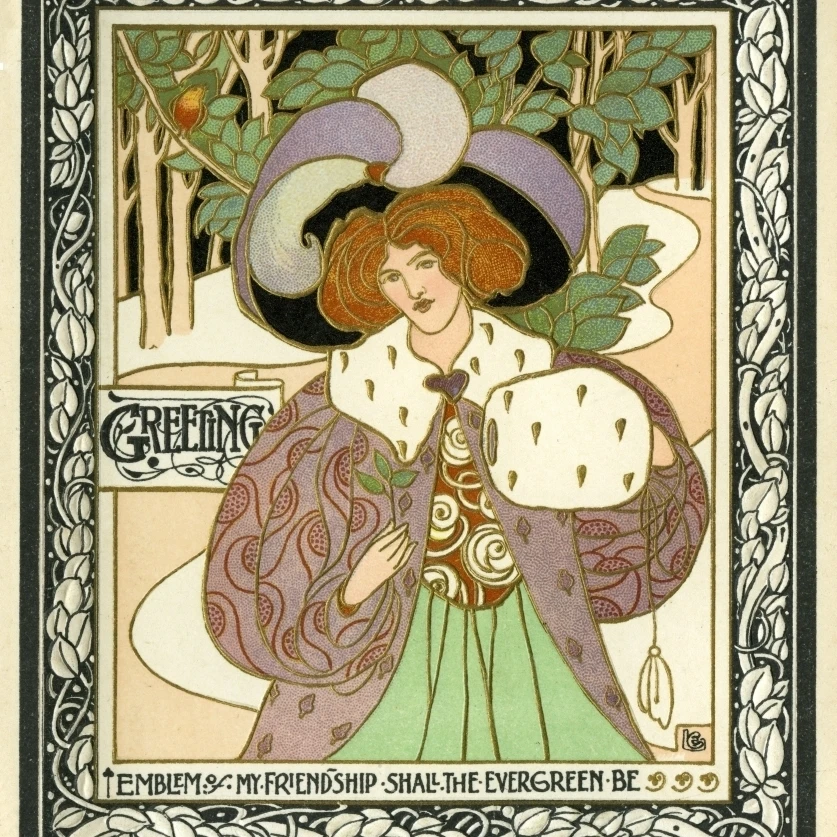 Greeting -- Evergreen Friendship Poster Print By Mary Evans Picture Librarypeter & Dawn Cope Collection (24 X 36)