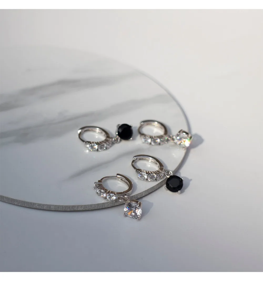 Новые серьги из стерлингового серебра 925 пробы модные круглые короткие
