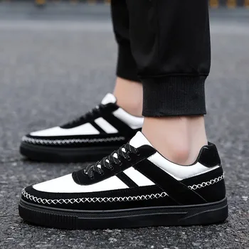 

CPCOOK White Men Shoes Breathable Lace-Up Black Casual Shoes Mens Canvas Shoes Sneakers Lace-Up Brand Fashion Male Flat Shoes
