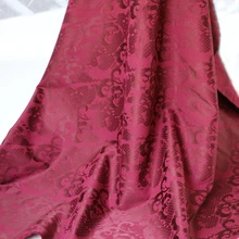 50 см* 125 см красное вино жаккардовая парча ткань с Цветочным Тиснением для пальто материал полиэстер хлопок