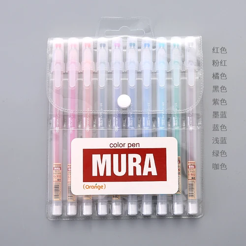 0,5 мм точные Fine шариковая гелевая ручка Fine Tip Выделите эскизы ручки(10 цветов - Цвет: 10-color combination